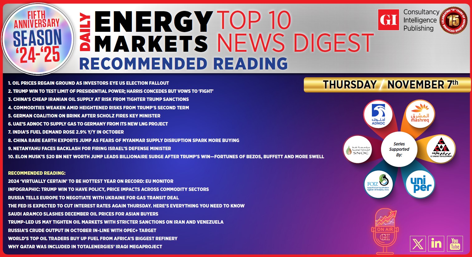 Top 10 - Daily Energy Markets News Digest: November 7, 2024