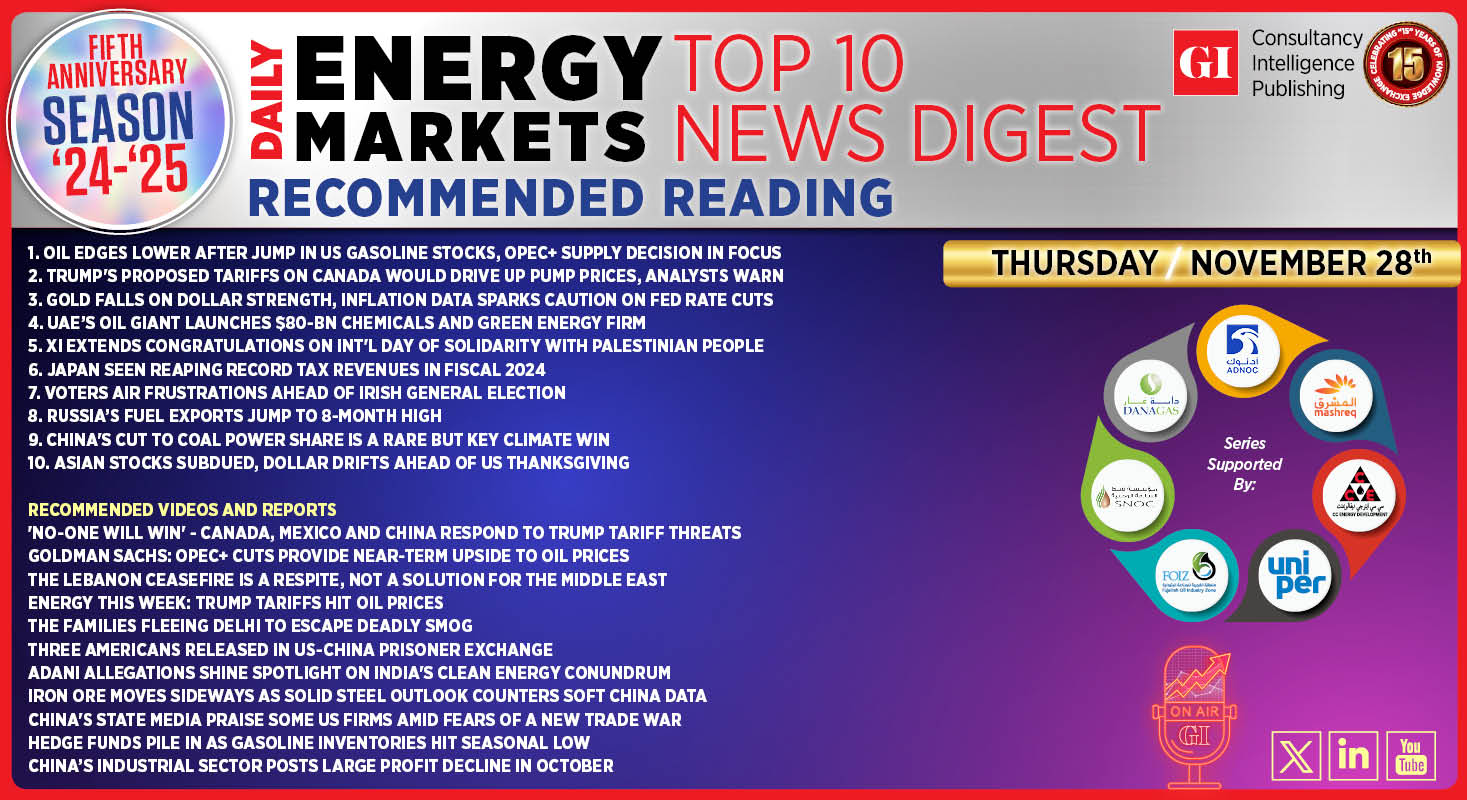 Top 10 - Daily Energy Markets News Digest: November 28, 2024