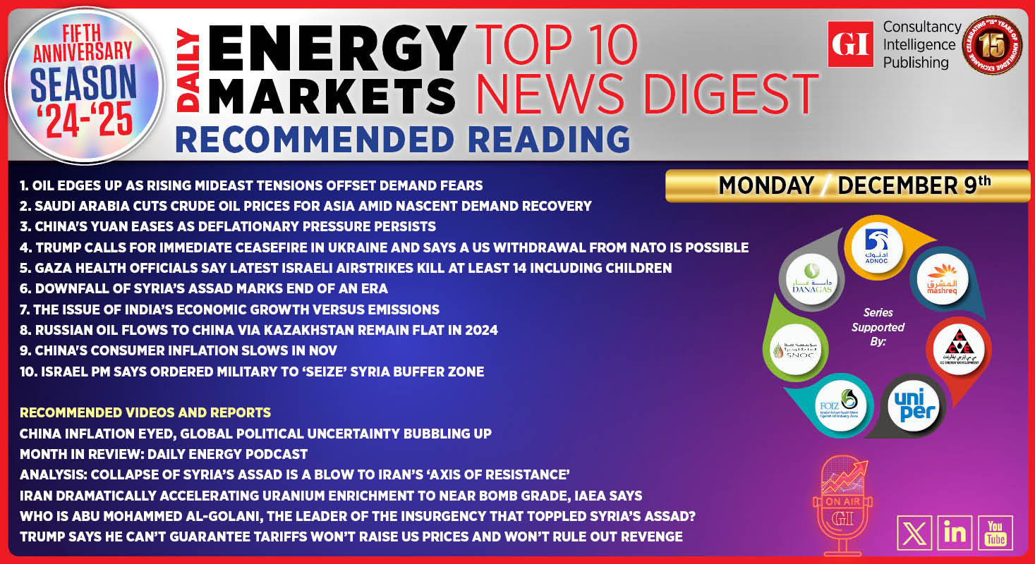 Top 10 - Daily Energy Markets News Digest: December 9, 2024