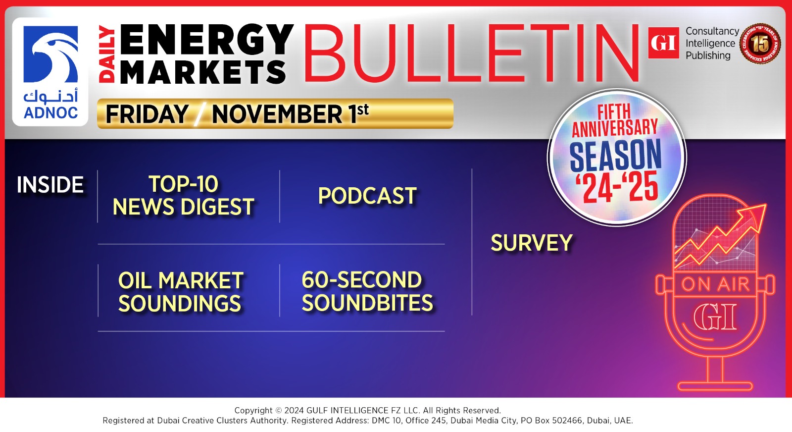 Daily Energy Markets Bulletin - November 1, 2024
