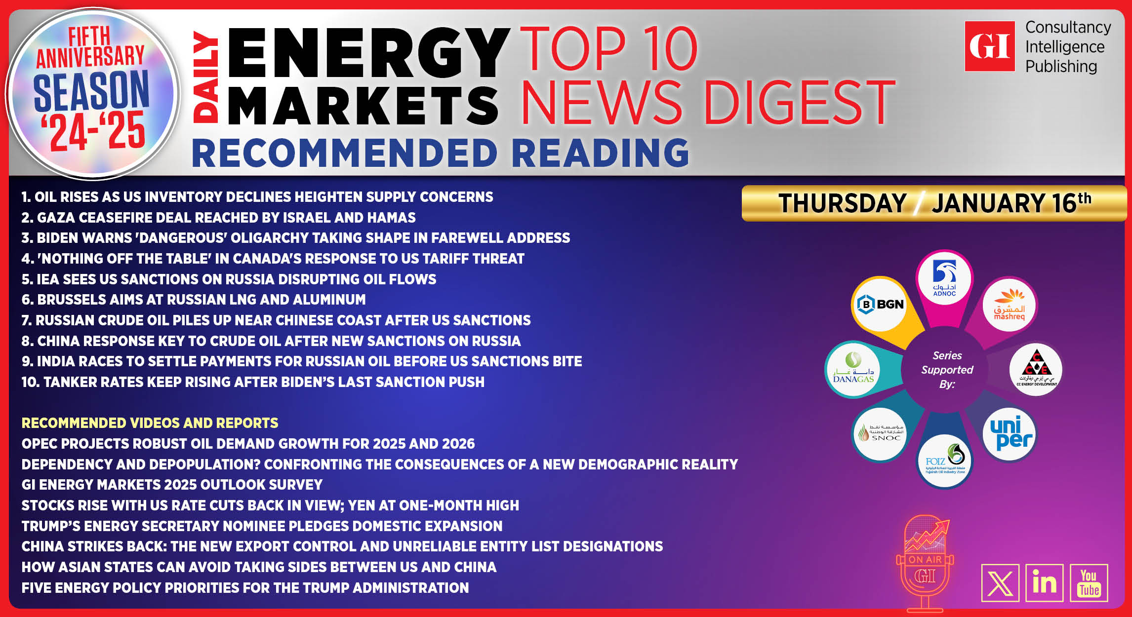 Top 10 - Daily Energy Markets News Digest: January 16, 2024