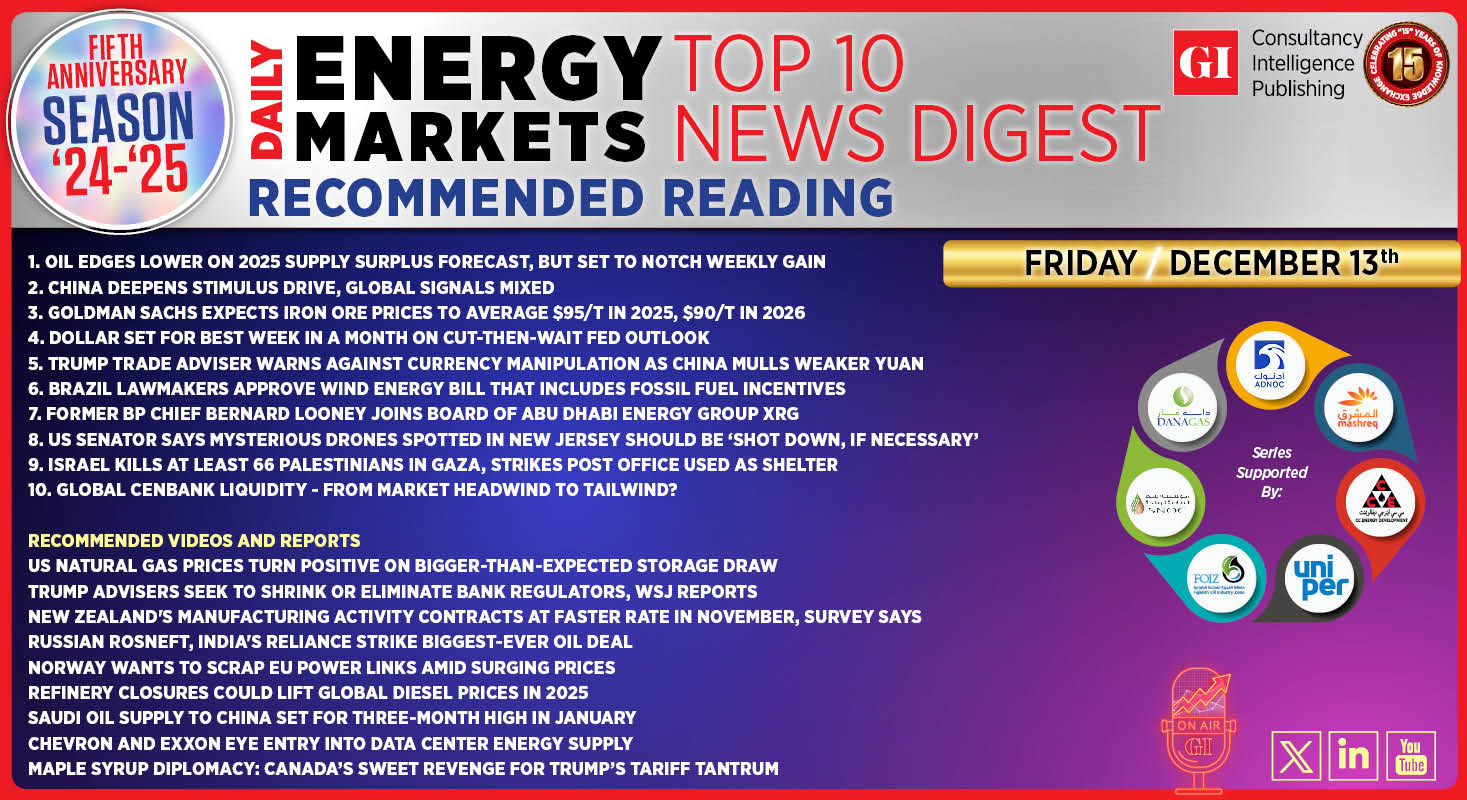 Top 10 - Daily Energy Markets News Digest: December 13, 2024