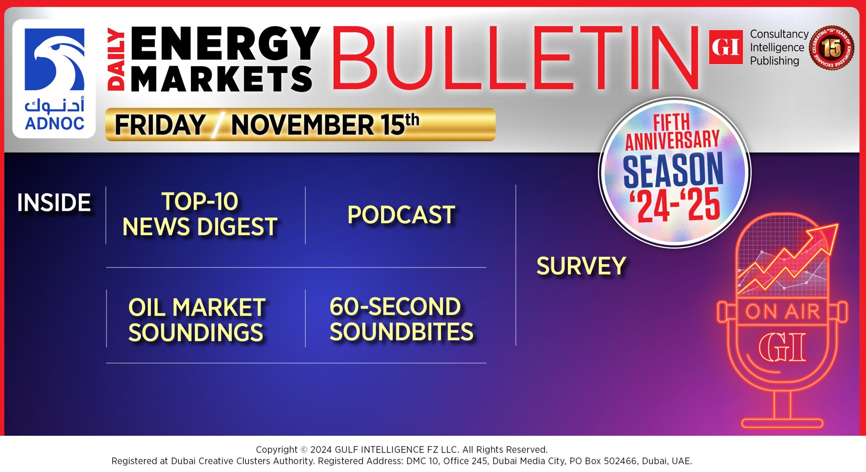 Daily Energy Markets Bulletin - November 15, 2024