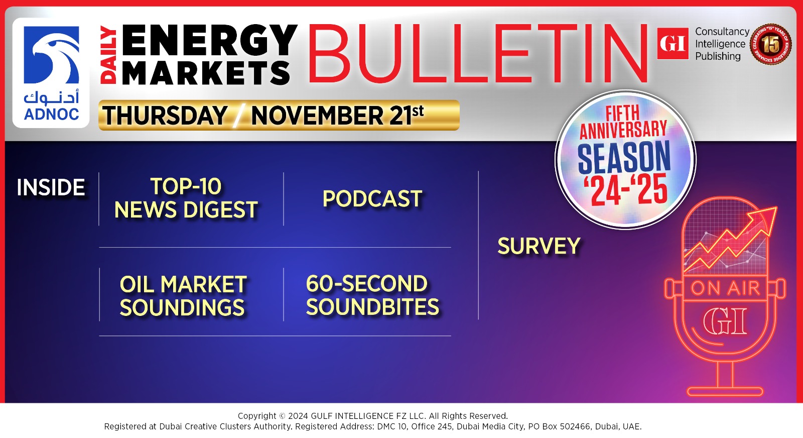 Daily Energy Markets Bulletin - November 21, 2024