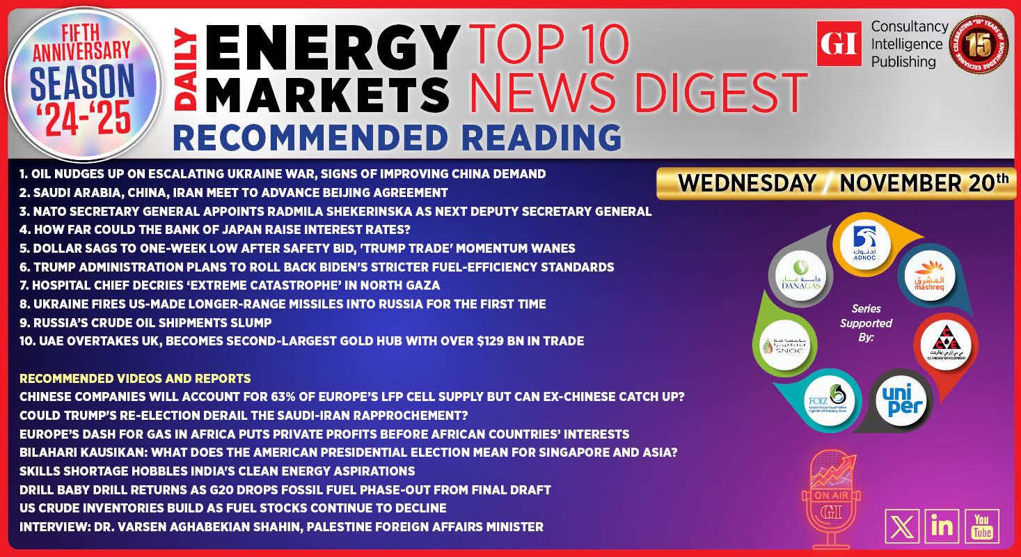 Top 10 - Daily Energy Markets News Digest: November 20, 2024
