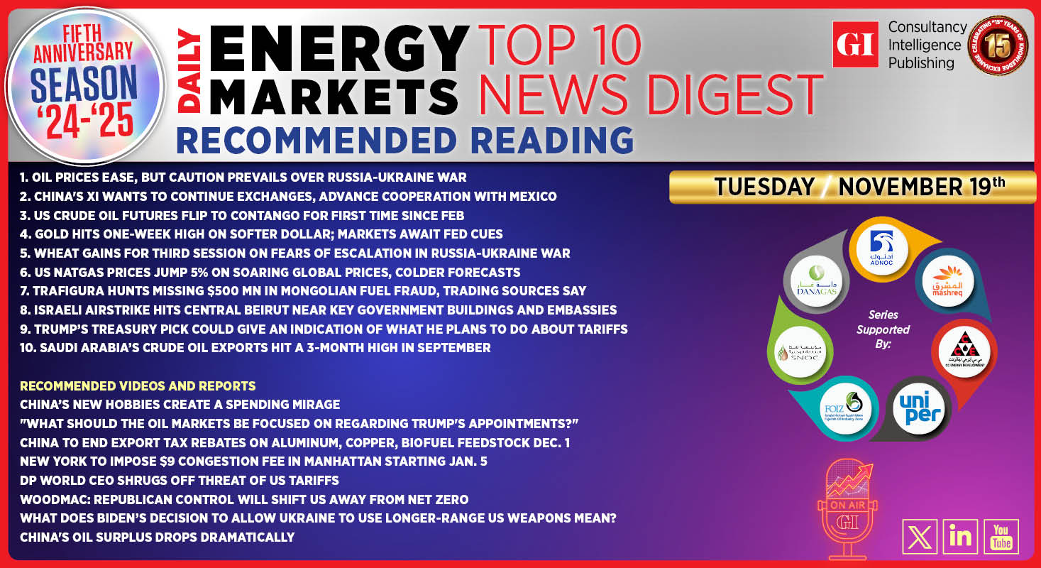 Top 10 - Daily Energy Markets News Digest: November 19, 2024