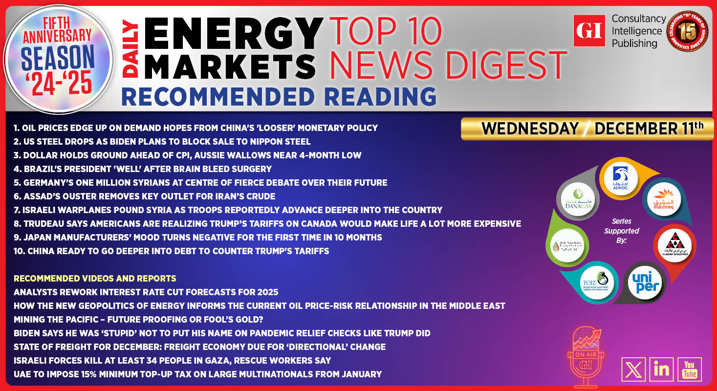 Top 10 - Daily Energy Markets News Digest: December 11, 2024